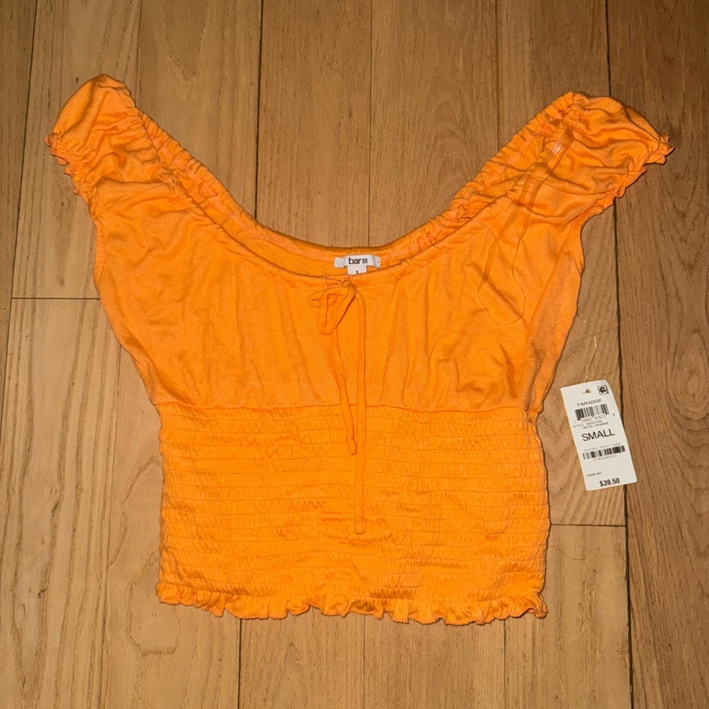 Bar III Bright Orange Crop Top